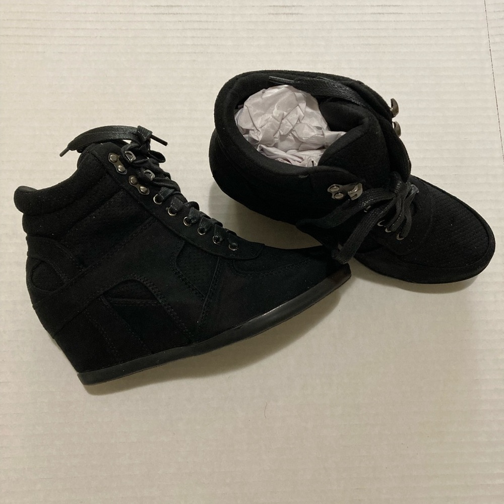 Black Suede Wedges